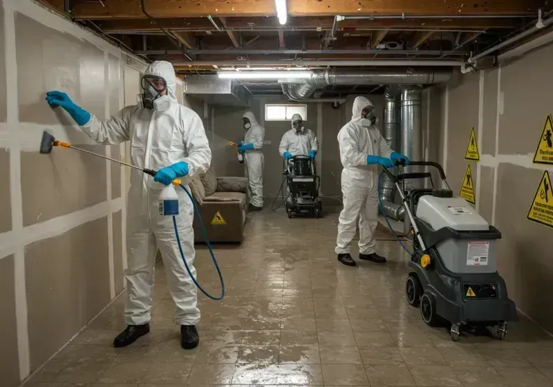 Basement Moisture Removal and Structural Drying process in Hansen, ID